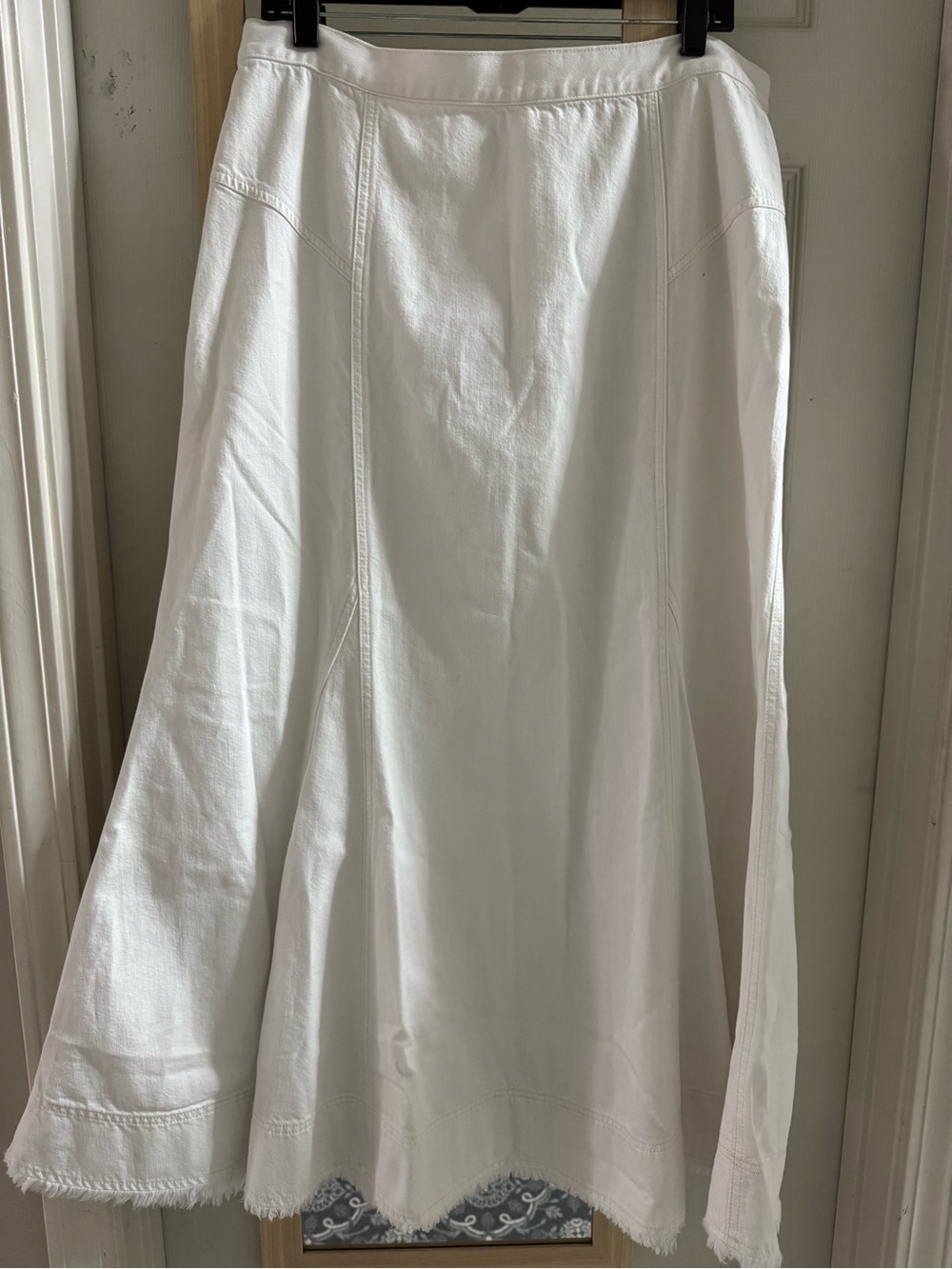 Madewell White A-Line Skirt with Raw Hem